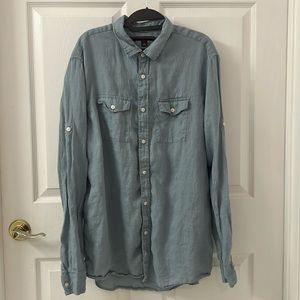 Michael Kors Long Sleeve Linen Button Down Shirt size XL